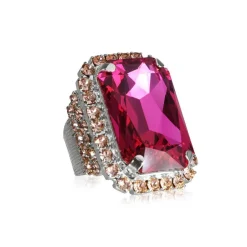 Caroline Svedbom Alexa Cocktail Ring Fuchsia Cheap
