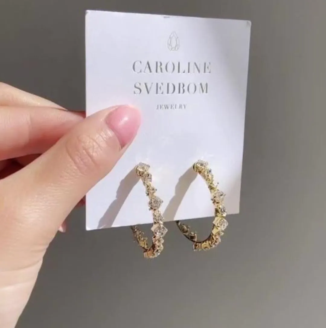 Caroline Svedbom Antonia Loop Earrings Crystal Fashion