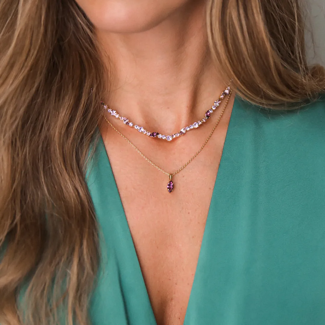 Caroline Svedbom Antonia Necklace Violet Combo Best