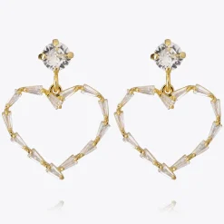 Caroline Svedbom Baguette Heart Earring/Crystal New
