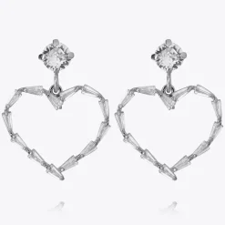 Caroline Svedbom Baguette Heart Earring/Crystal New