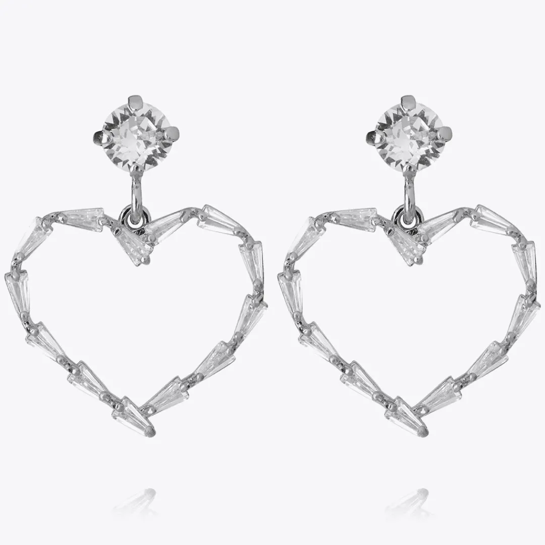 Caroline Svedbom Baguette Heart Earring/Crystal New