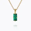 Caroline Svedbom Baguette Necklace Emerald Shop