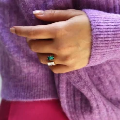 Caroline Svedbom Baguette Ring Emerald Cheap