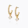 Caroline Svedbom Bella Loop Earrings/Pearl + Crystal Store