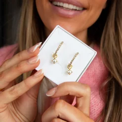 Caroline Svedbom Bella Loop Earrings/Pearl + Crystal Store
