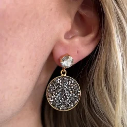 Caroline Svedbom Chloe Earrings Metallic Light Gold New