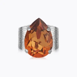 Caroline Svedbom Classic Drop Ring Light Amber Hot
