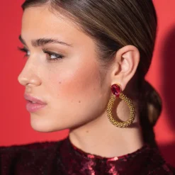 Caroline Svedbom Classic Rope Earrings/Mulberry Red Flash Sale