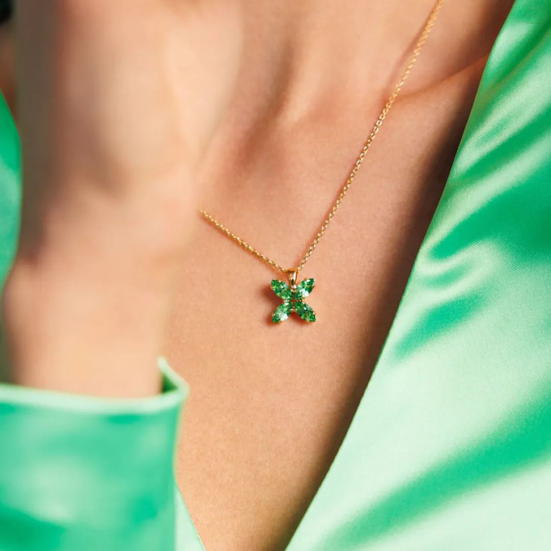 Caroline Svedbom Crystal Star Necklace Peridot Sale