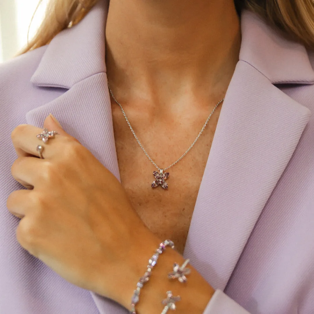 Caroline Svedbom Crystal Star Necklace Light Amethyst Cheap