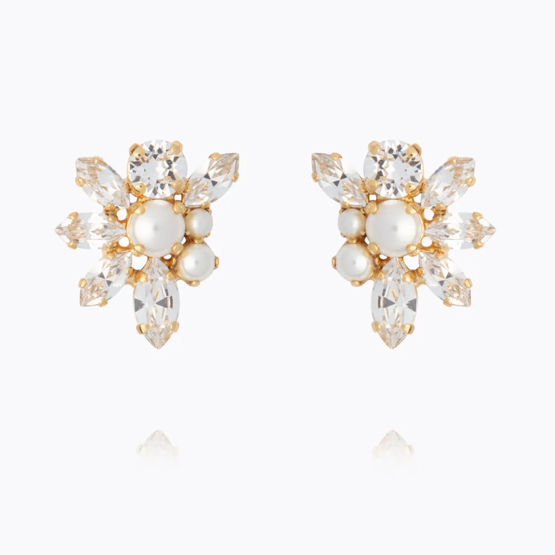 Caroline Svedbom Floral Pearl Earrings/Pearl + Crystal Online