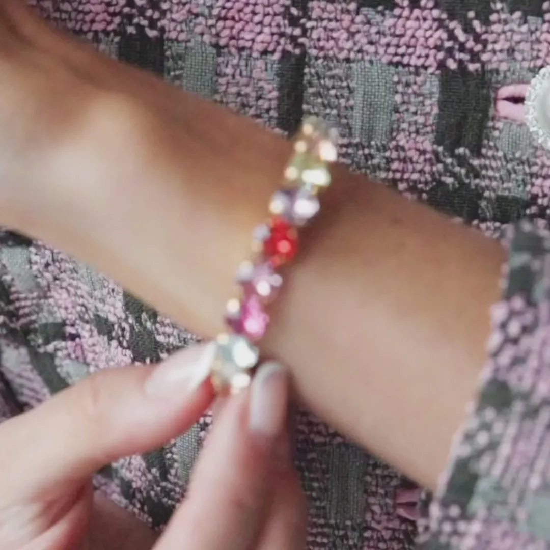 Caroline Svedbom Gia Stud Bracelet Pastel Rainbow Combo Hot