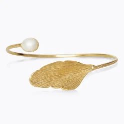 Caroline Svedbom Golden Leaf Bracelet/Pearl Hot