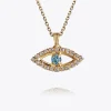 Caroline Svedbom Greek Eye Necklace/Crystal + Aquamarine Clearance