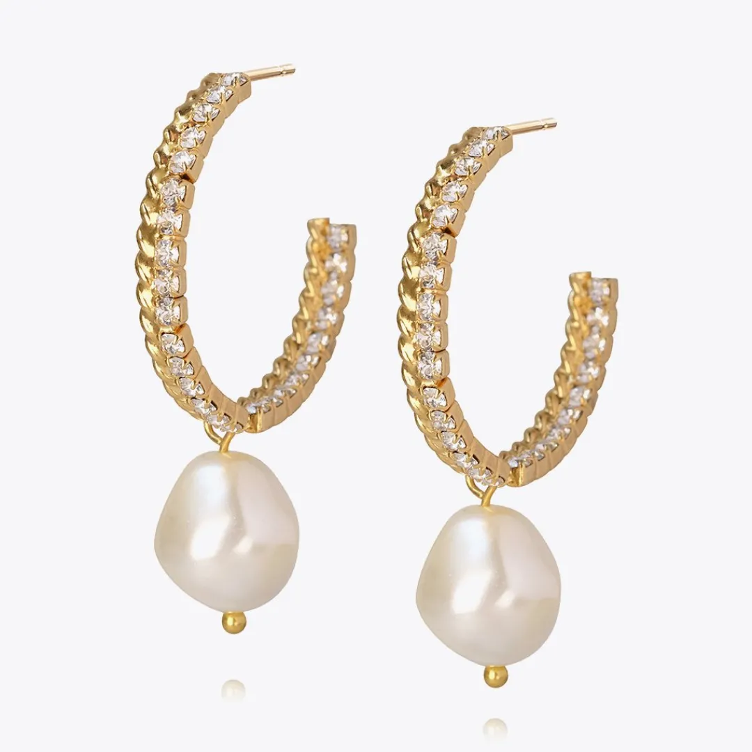 Caroline Svedbom Kaia Pearl Earring/Pearl + Crystal Discount