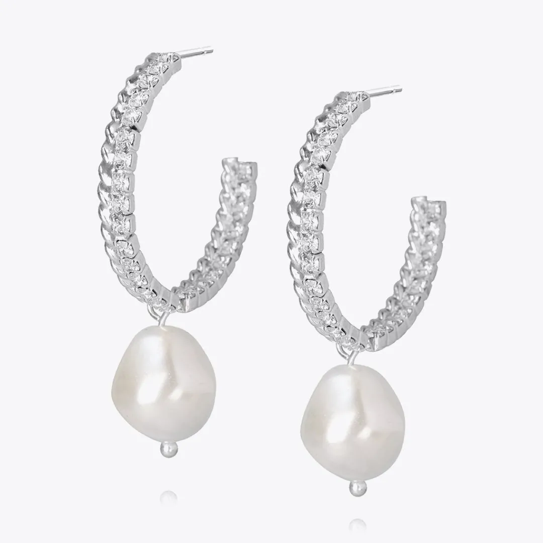 Caroline Svedbom Kaia Pearl Earring/Pearl + Crystal Discount