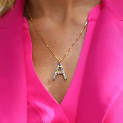 Caroline Svedbom Letter Necklace A/Rainbow Combo Best Sale
