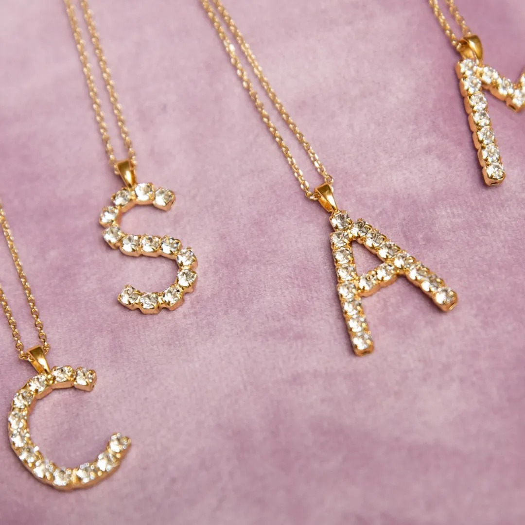 Caroline Svedbom Letter Necklace C/Crystal Cheap
