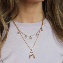 Caroline Svedbom Letter Necklace E/Rainbow Combo Sale