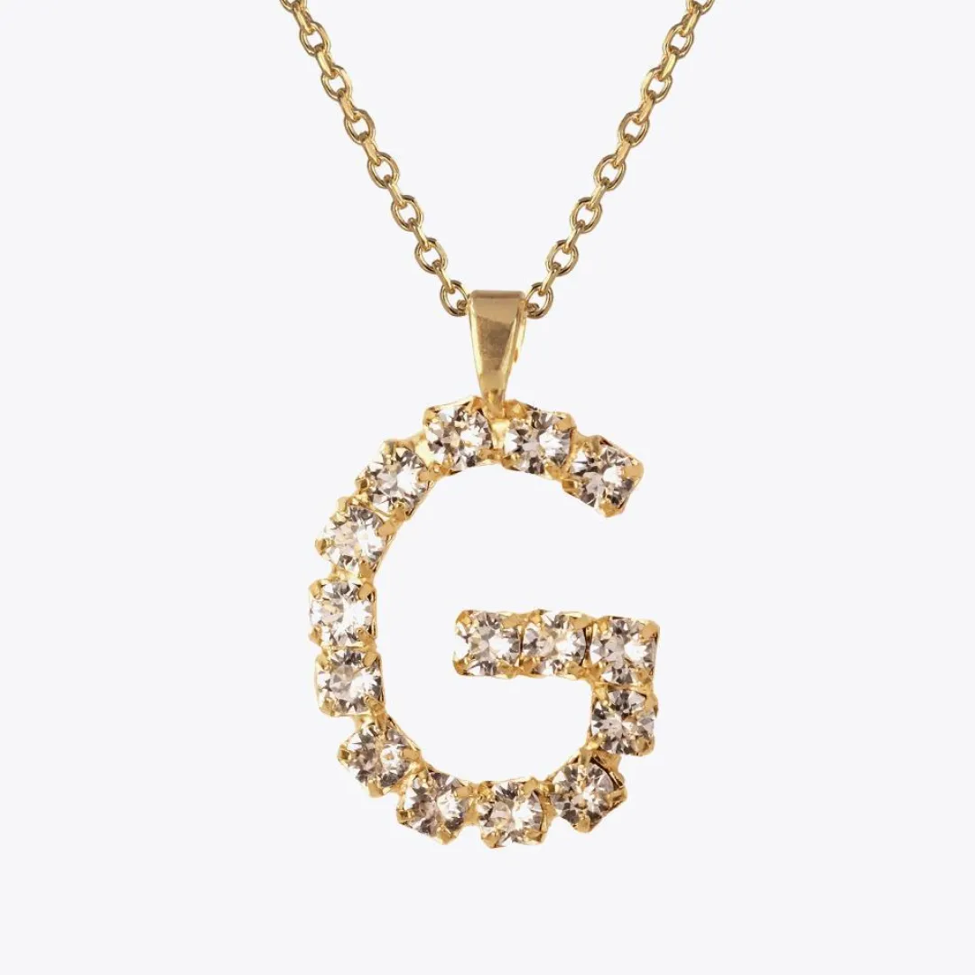 Caroline Svedbom Letter Necklace G/Crystal Cheap