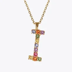 Caroline Svedbom Letter Necklace I/Rainbow Combo Hot