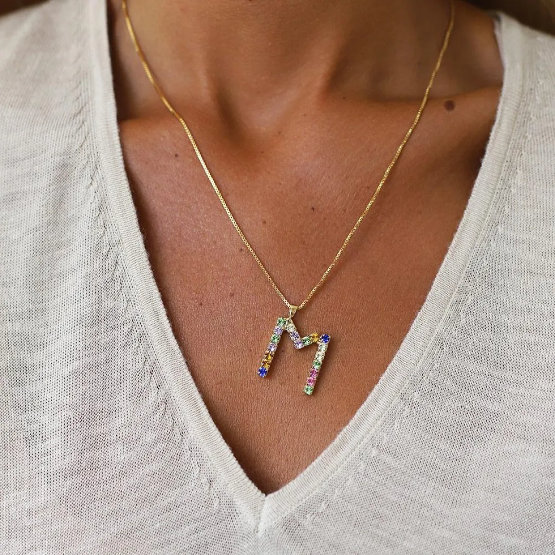 Caroline Svedbom Letter Necklace M/Rainbow Combo Cheap