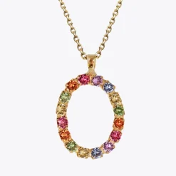 Caroline Svedbom Letter Necklace O/Rainbow Combo Flash Sale
