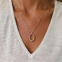 Caroline Svedbom Letter Necklace O/Rainbow Combo Flash Sale