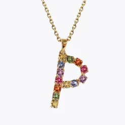 Caroline Svedbom Letter Necklace P/Rainbow Combo Discount