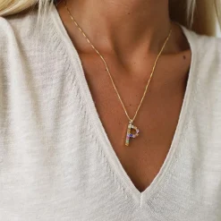 Caroline Svedbom Letter Necklace P/Rainbow Combo Discount