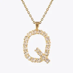 Caroline Svedbom Letter Necklace Q/Crystal New