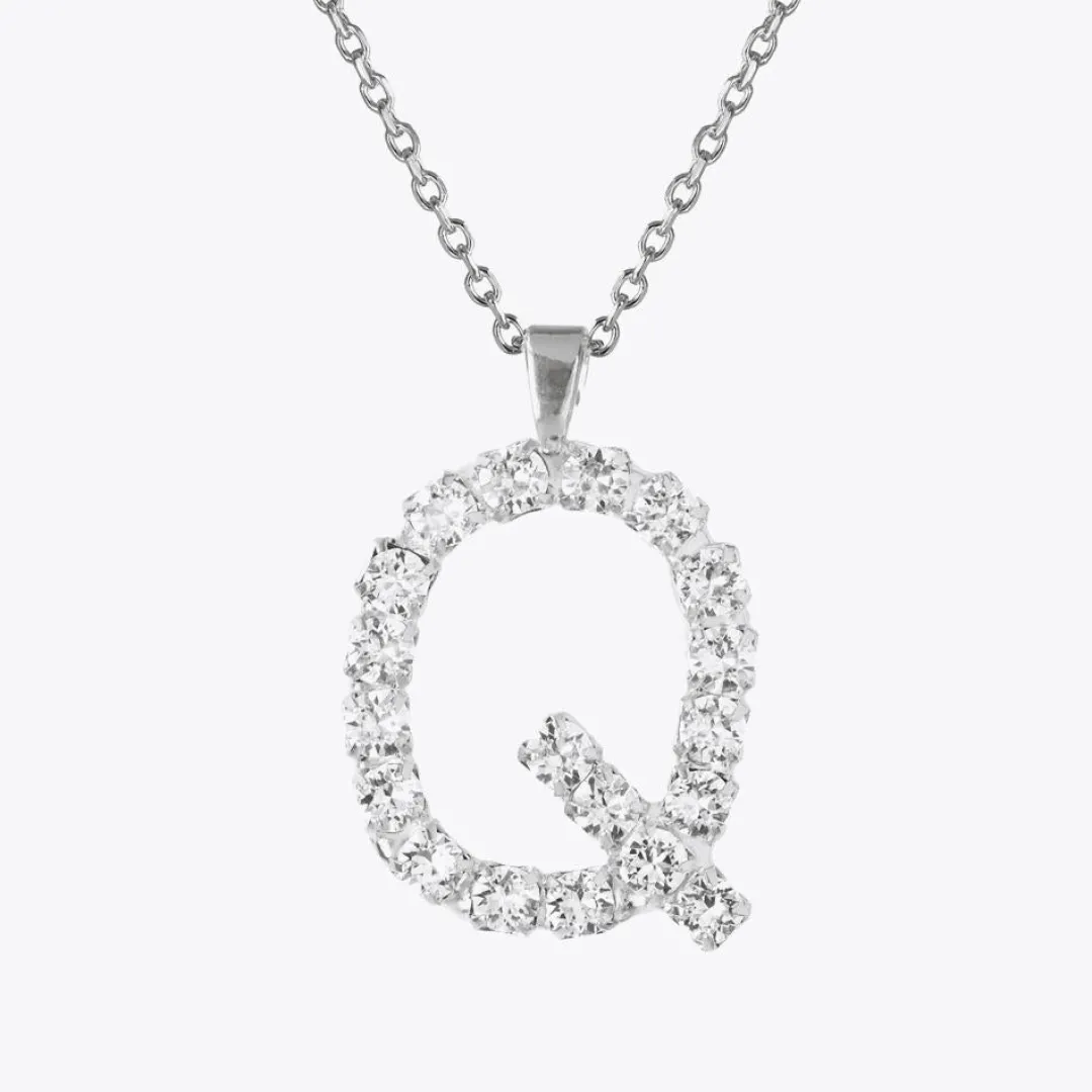 Caroline Svedbom Letter Necklace Q/Crystal New