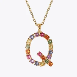 Caroline Svedbom Letter Necklace Q/Rainbow Combo Fashion