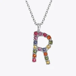 Caroline Svedbom Letter Necklace R/Rainbow Combo New