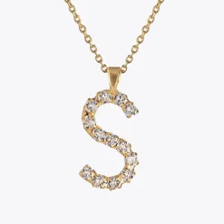 Caroline Svedbom Letter Necklace S/Crystal Hot