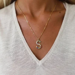 Caroline Svedbom Letter Necklace S/Rainbow Combo New