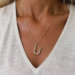 Caroline Svedbom Letter Necklace U/Rainbow Combo Best