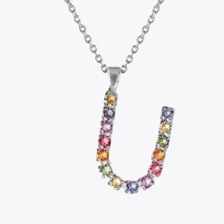 Caroline Svedbom Letter Necklace U/Rainbow Combo Best