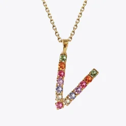 Caroline Svedbom Letter Necklace V/Rainbow Combo Sale