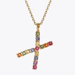 Caroline Svedbom Letter Necklace X/Rainbow Combo Outlet