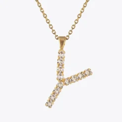 Caroline Svedbom Letter Necklace Y/Crystal Discount