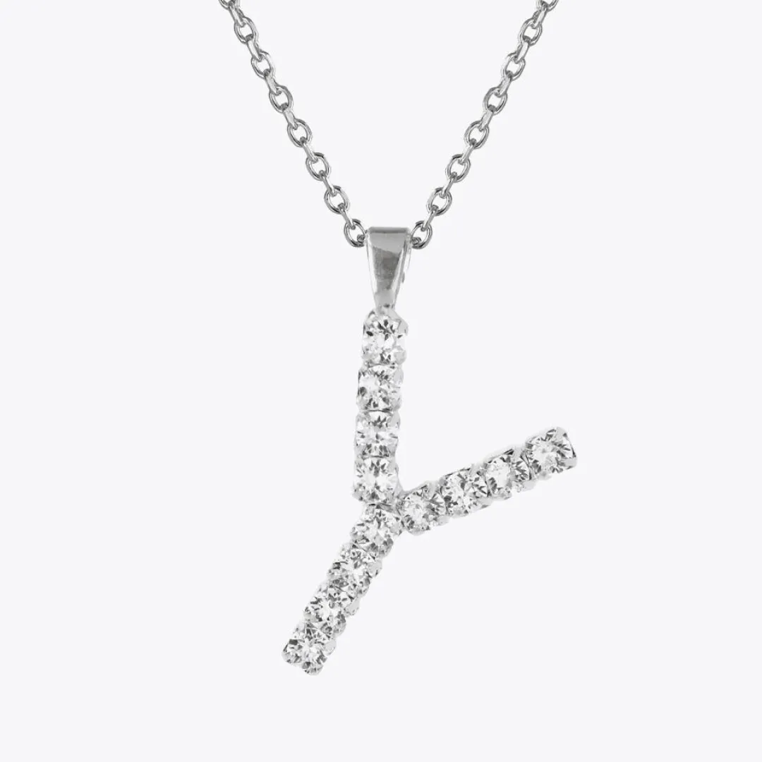 Caroline Svedbom Letter Necklace Y/Crystal Discount