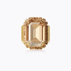Caroline Svedbom Lydia Cocktail Ring Golden Shadow Fashion