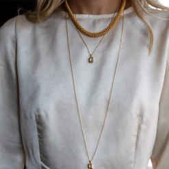 Caroline Svedbom Lydia Long Necklace Golden Shadow Clearance