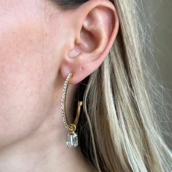 Caroline Svedbom Lydia Loop Earrings Crystal Flash Sale