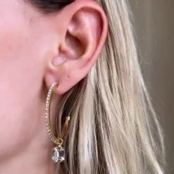 Caroline Svedbom Lydia Loop Earrings Crystal Flash Sale