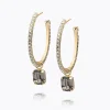 Caroline Svedbom Lydia Loop Earrings Black Diamond Fashion
