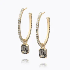 Caroline Svedbom Lydia Loop Earrings Black Diamond Fashion