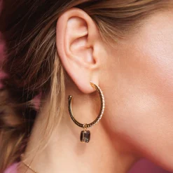 Caroline Svedbom Lydia Loop Earrings Black Diamond Fashion